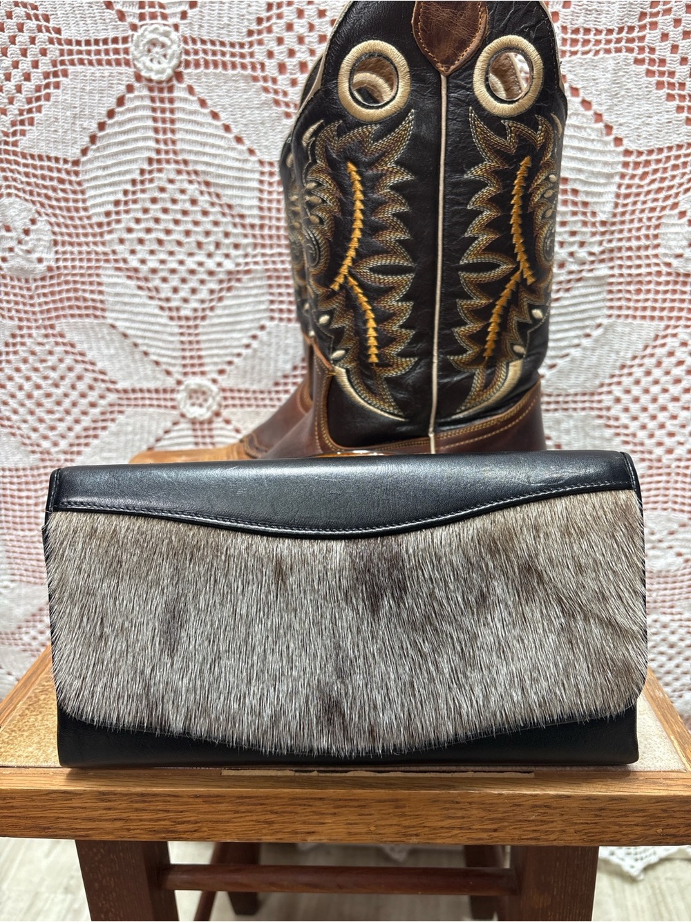Vintage Canadian Sealskin & Leather Clutch